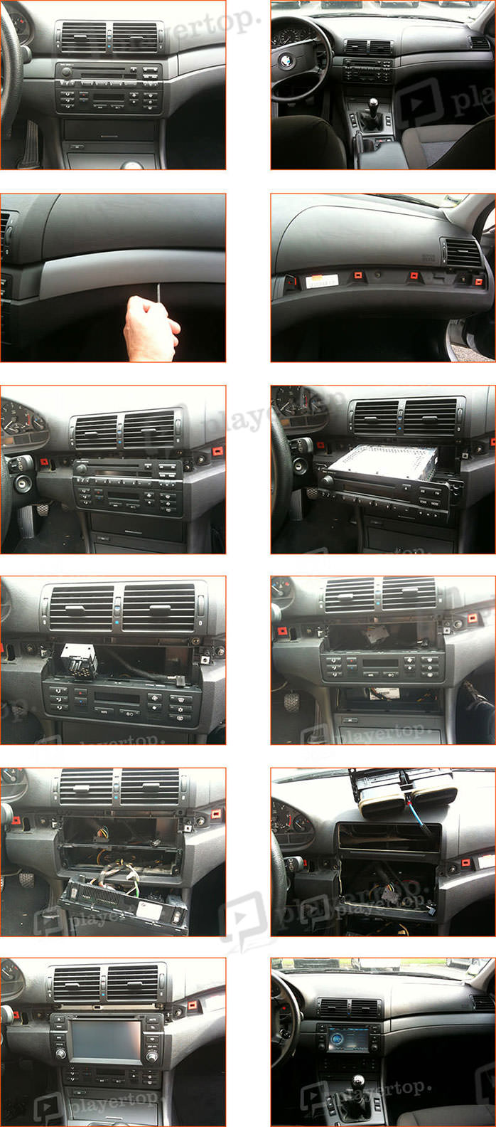 montage autoradio BMW E46 2004